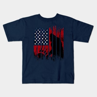 bigfoot american flag Kids T-Shirt